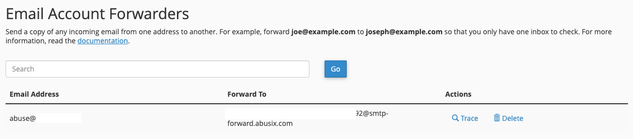 forward smtp address